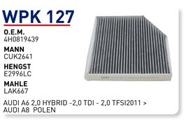 WUNDER WPK127 | Audi A6 Karbonlu Polen Filtresi | 4H0819439