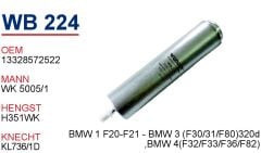 WUNDER WB 224 | BMW F20-F30 Mazot Filtresi | 7822497