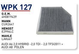WUNDER WPK127 | Audi A8 Karbonlu Polen Filtresi | 4H0819439