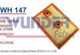 WUNDER WH147 | Audi Q3 1.4TFSI Hava Filtresi | 04E129620