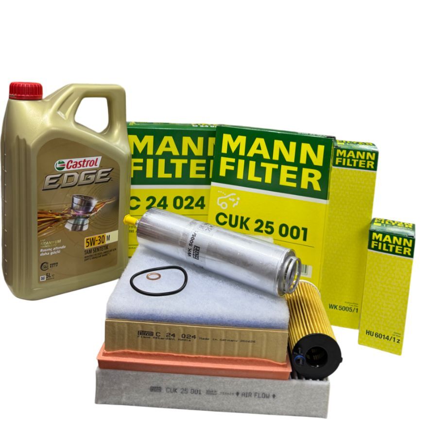 BMW F30 B47 Motor Mann-Filter Periyodik Bakım Seti + Castrol Motor Yağı