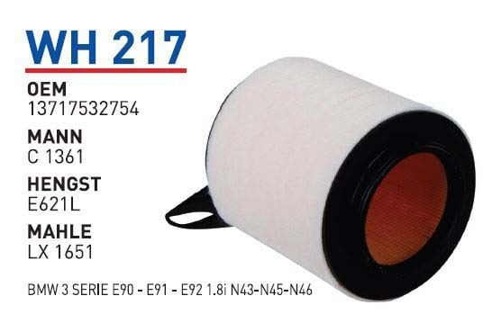 WUNDER WH217 | Bmw E81-E87-E90 Kasa Benzinli Hava Filtresi | 7532754