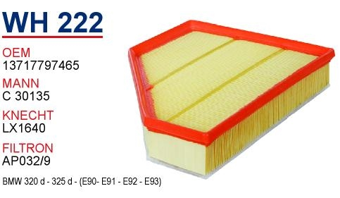 WUNDER WH222 | BMW E81-E90-E92 Kasa Hava Filtresi | 7797465