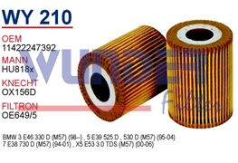 WUNDER WY210 | BMW 3 Serisi E46 M57 Yağ Filtresi | 2247392