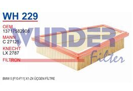WUNDER WH229 | BMW X1 E84 Kasa Benzinli Hava Filtresi | 7582908