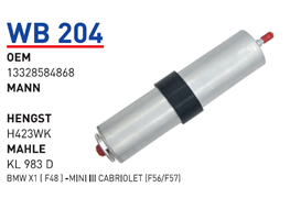 WUNDER WB204 | BMW X1-X2 Mazot Filtresi | 8584868