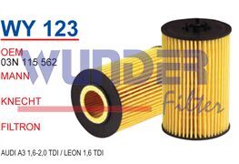 WUNDER WY213 | Audi A3 1.6 Yağ Filtresi | 03N115562