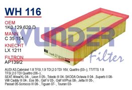 WUNDER WH116 | Audi A3 CAYC Motor Hava Filtresi | 1K0129620