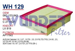 WUNDER WH129 | Audi A4 Hava Filtresi | 06C133843