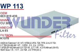 WUNDER WP113| Audi A4 Polen Filtresi | 8E0819439