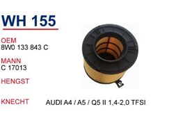 WUNDER WH155 | Audi A4 1.4TFSI Motor Hava Filtresi | 8W0133843C