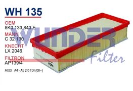 WUNDER WH135 | Audi A4 Hava Filtresi | 8K0133843E