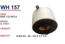 WUNDER WH157 | Audi A4 Hava Filtresi | 8W0133843A