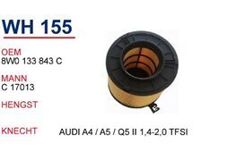 WUNDER WH155 | Audi A5 1.4TFSI Motor Hava Filtresi | 8W0133843C